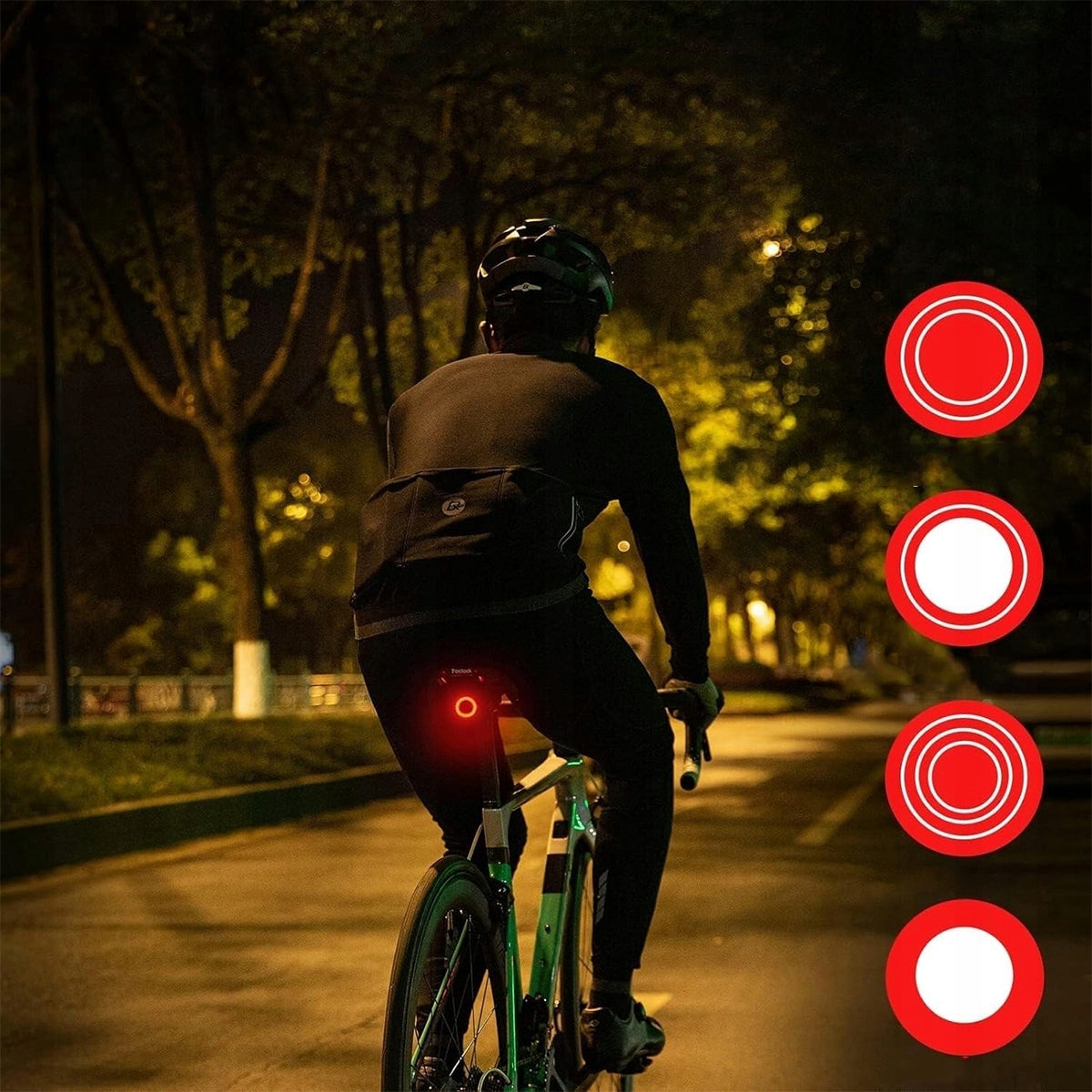 Bike light REAR lighting brake detection 5 modes Kind rear-facing