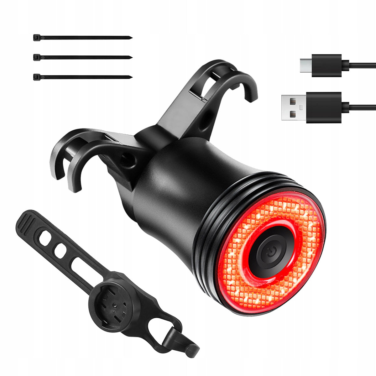 Bike light REAR lighting brake detection 5 modes Packaging status original