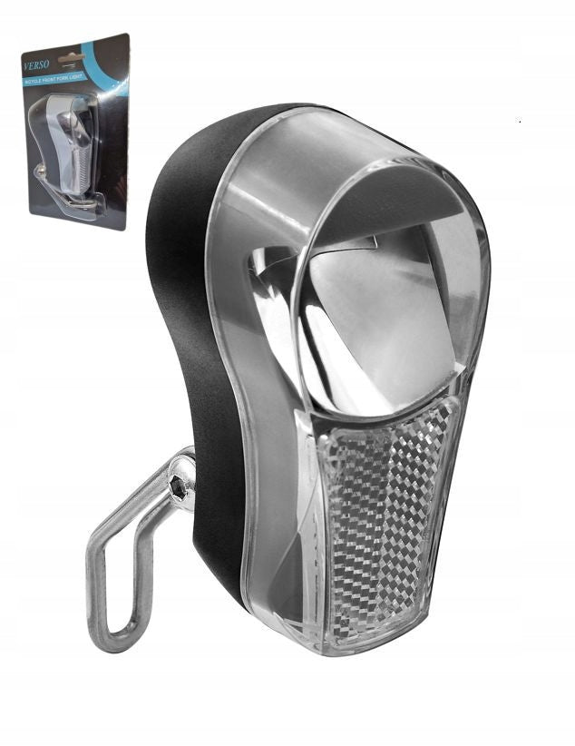 Bike light VERSO forward mounted to fork 20 LUX LED batteries