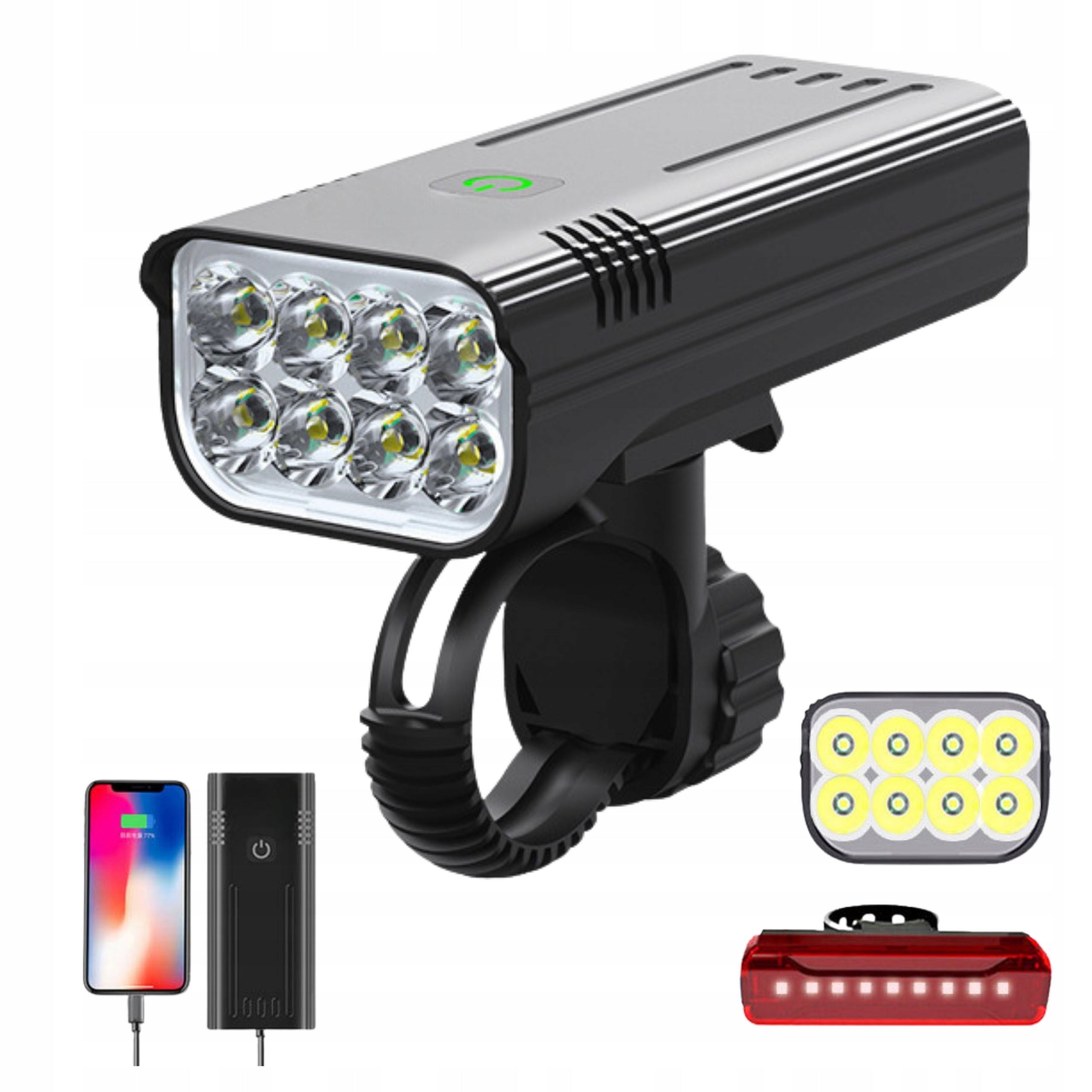 Bike light front rear LED 3600 lm long working time premium flashlight