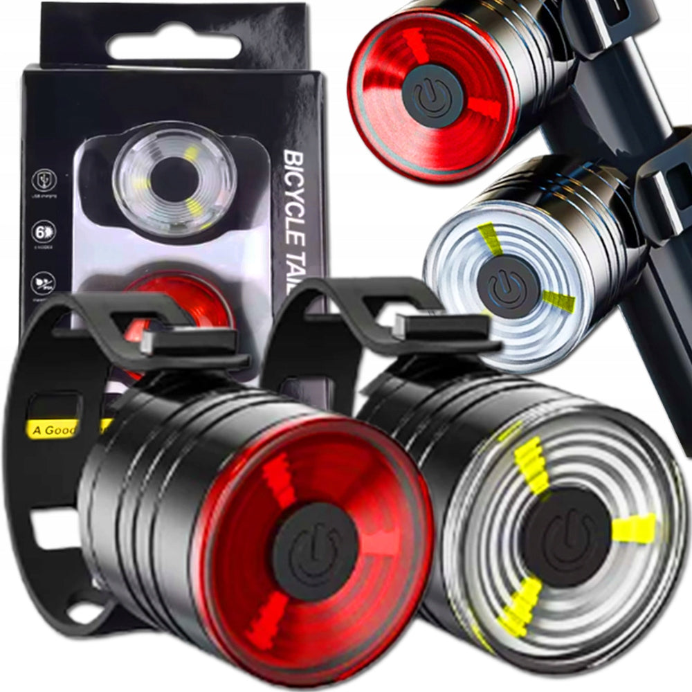 Bike light front rear LED COB bike lights set of 80lm +bat lights.