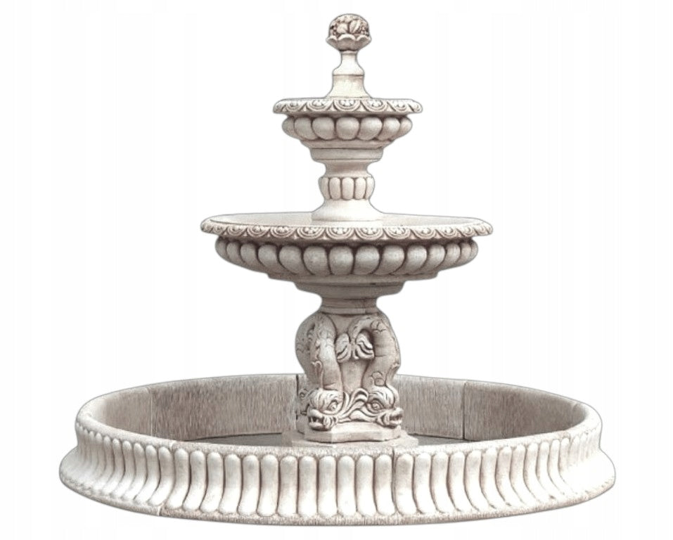 Bilbao Garden Fountain with Pool 224cm. White concrete conglomerate Ag-Bet Manufacturer code Fontanna Bilbao z basenem 224cm.