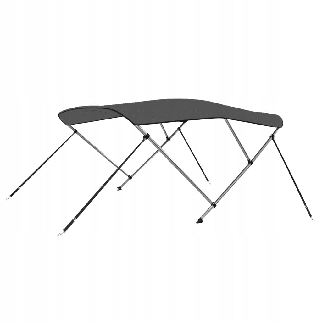 Bimini canopy for boat, 3 headbands, anthracite, 183x160x137 cm