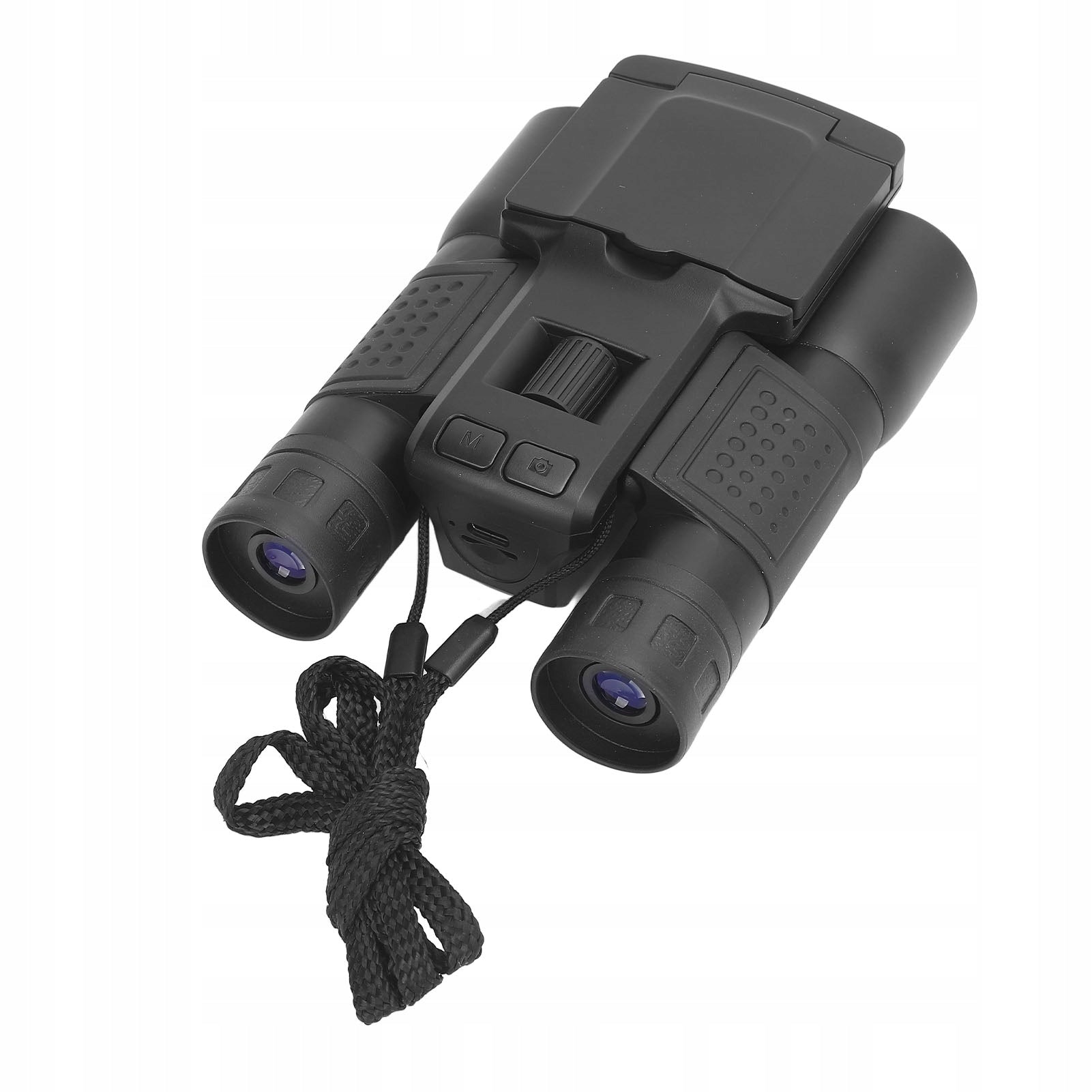 Binocular video camera, digital binoculars with diagonal color screen