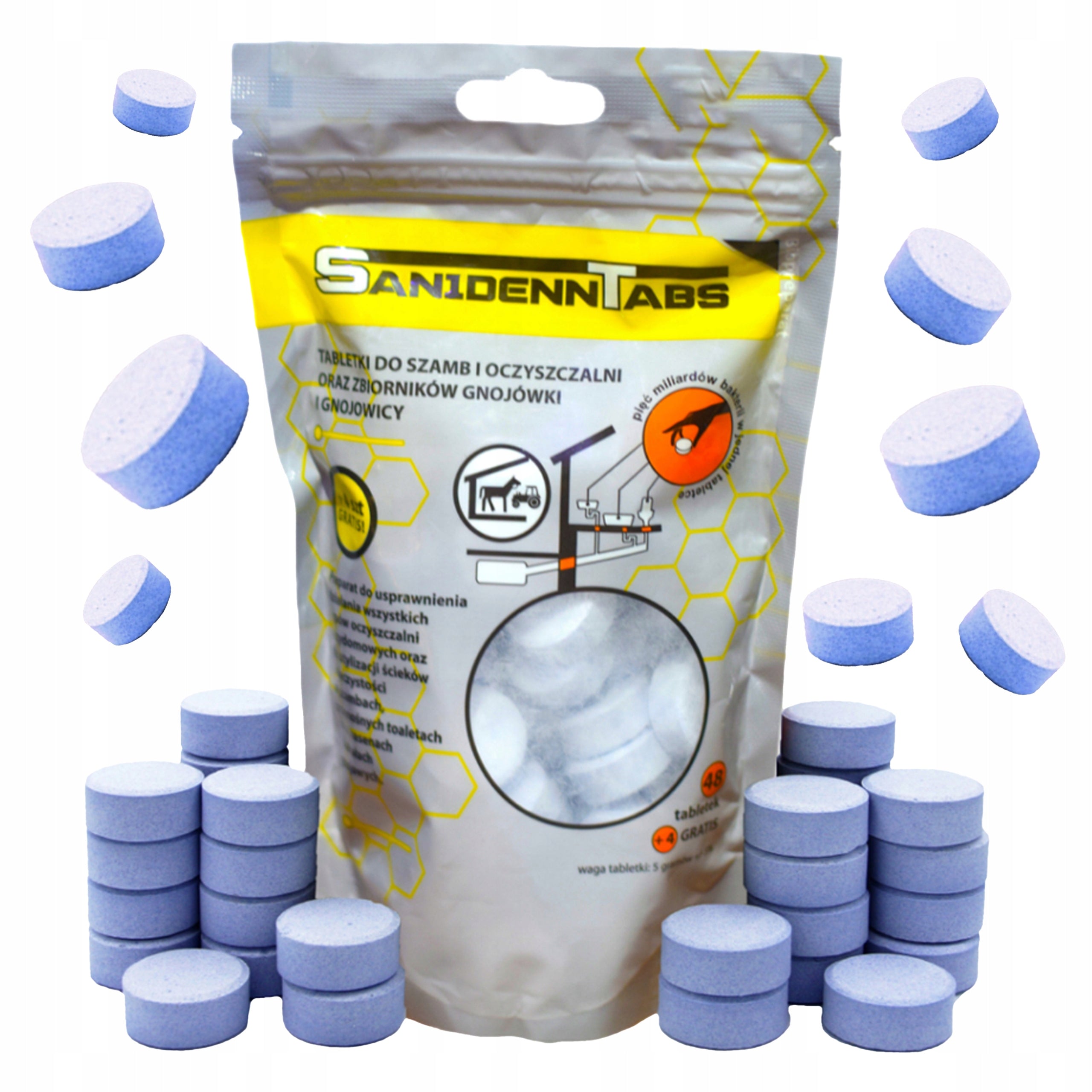 Bio bacteria tablets for septic tank treatment plant SANIDENN TAB 52 stock per year
