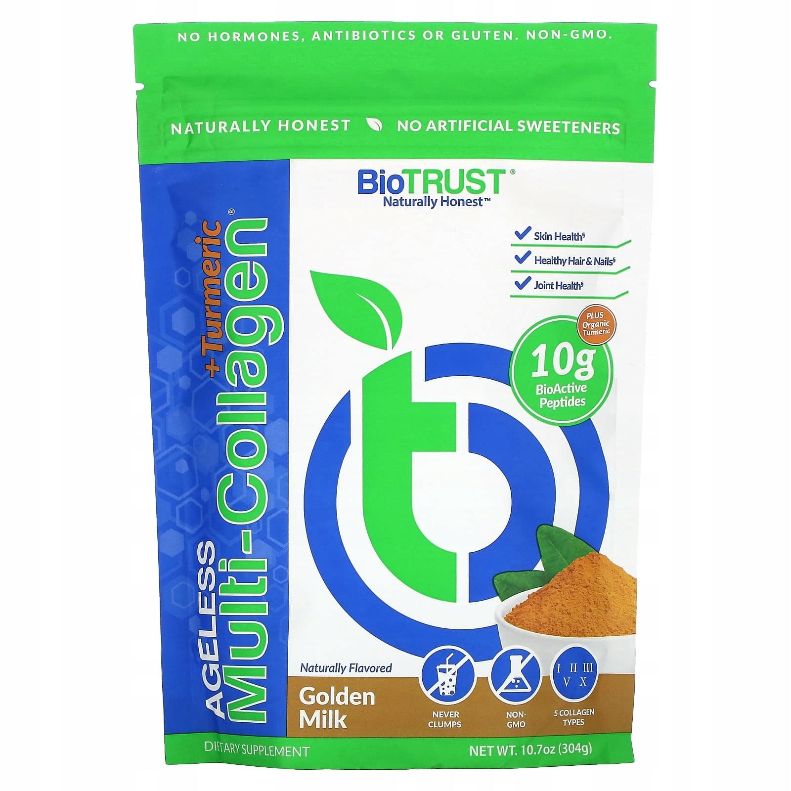 BioTRUST, Ageless Multicollagen + Turmeric, Golden Milk, 304 g