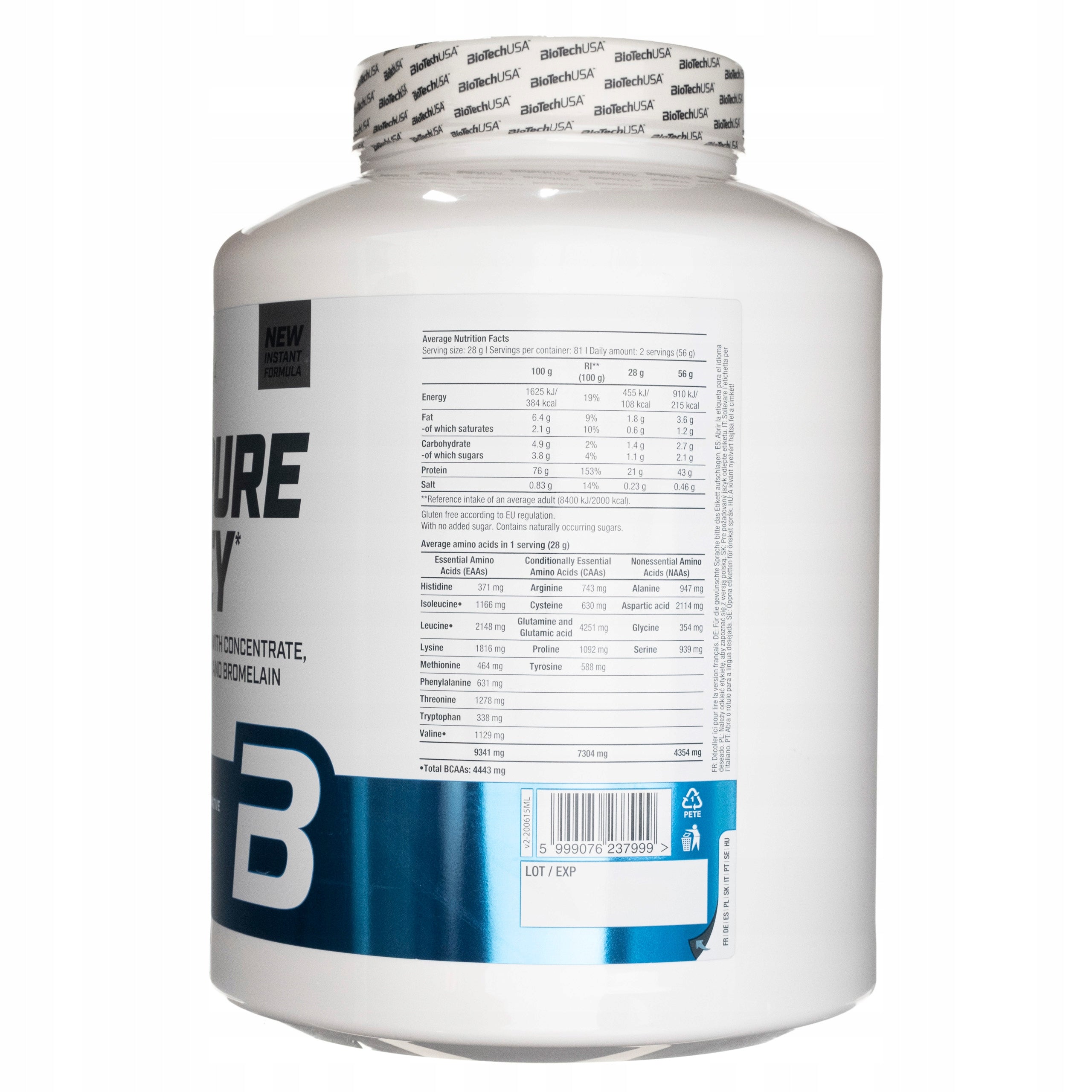 BioTech 100% Pure Whey 2000 g Bourbon vanilla Brand BioTechUSA