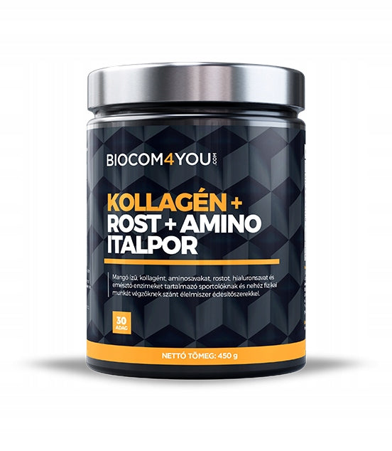Biocom Kolagén + vláknina + amino prášok - mango 450g