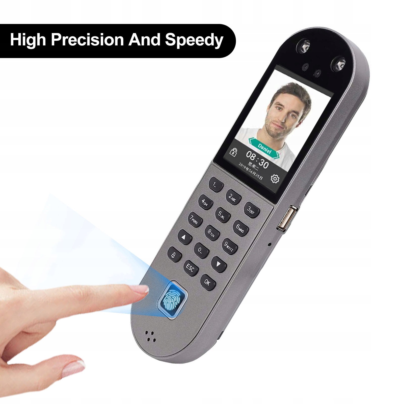 Biometric Time Clock Face Fingerprint Recognition RD