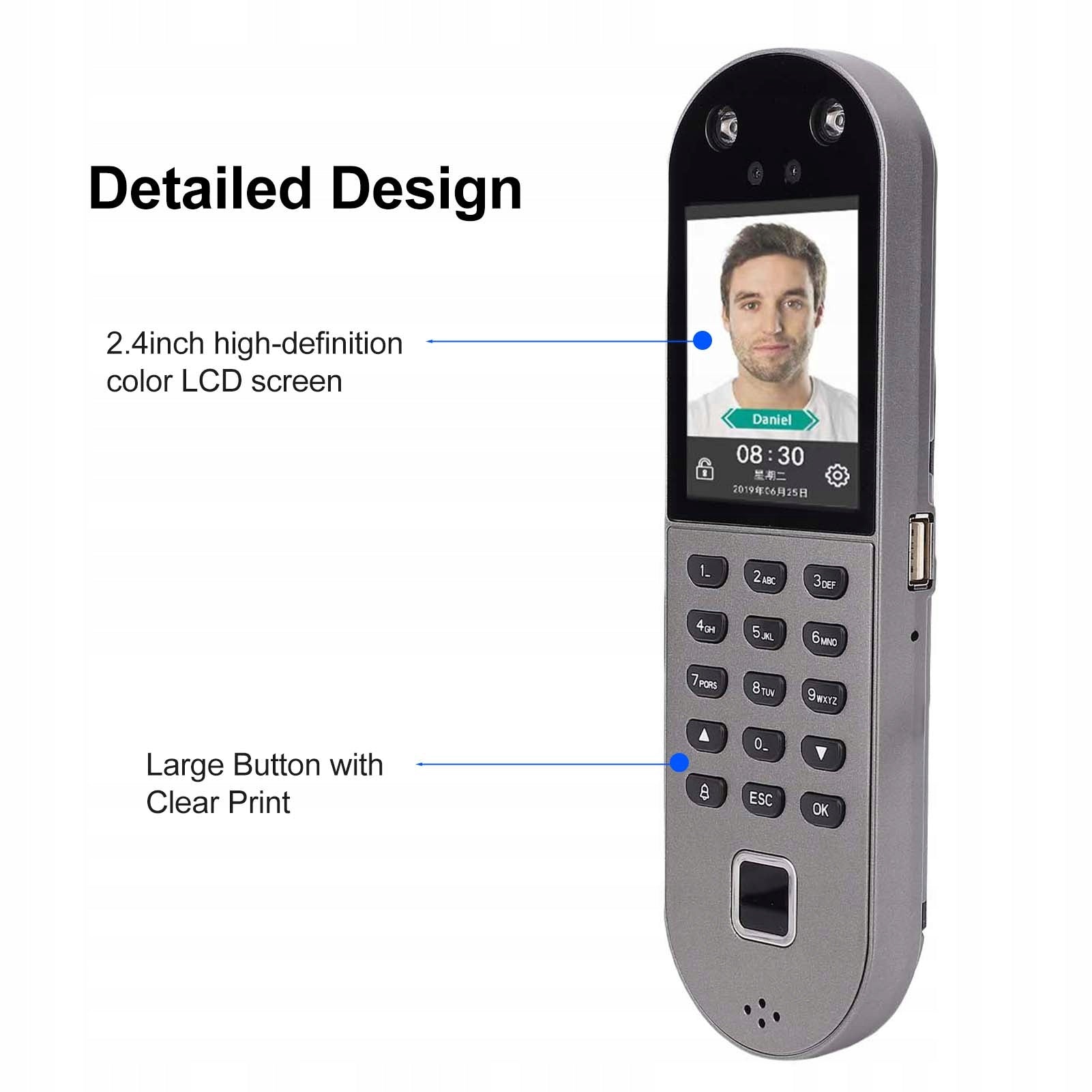 Biometric Time Clock Face Fingerprint Recognition Y4 Printing technology other