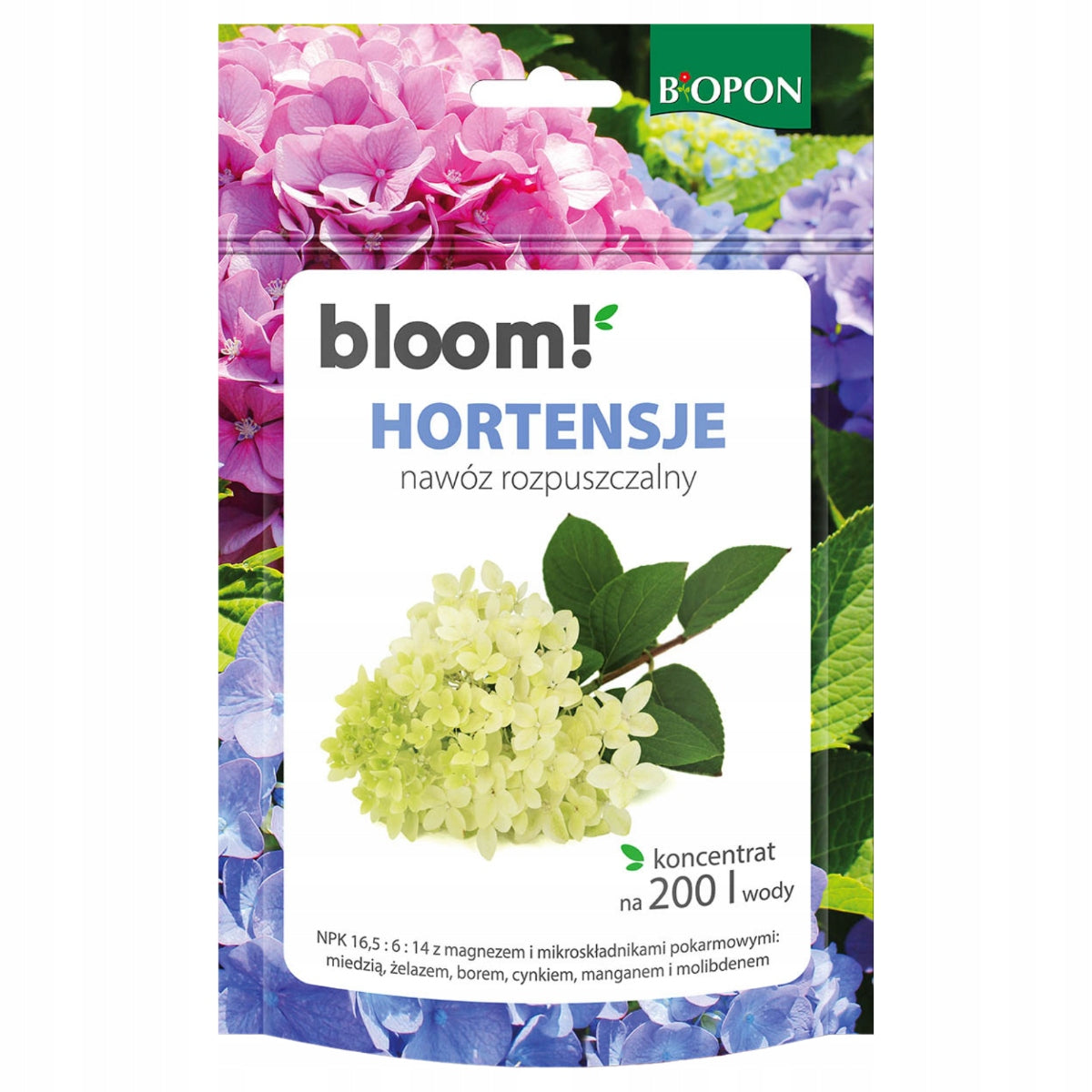 Biopon Bloom! Hydrangea Soluble Fertilizer 200g Concentrate Per 200l Water
