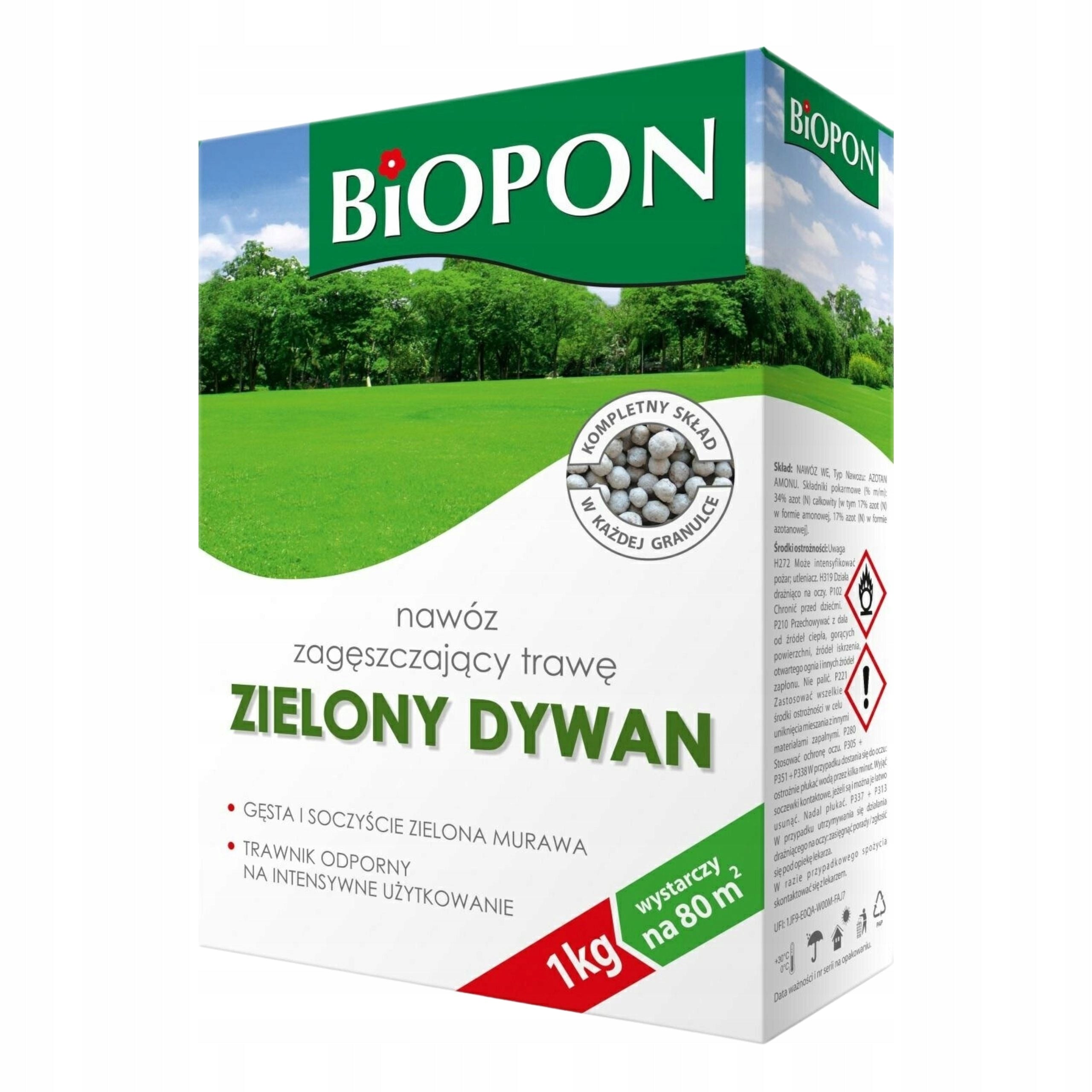 Biopon Lawn Fertilizer Grass Thickening Granules Green Carpet 1kg