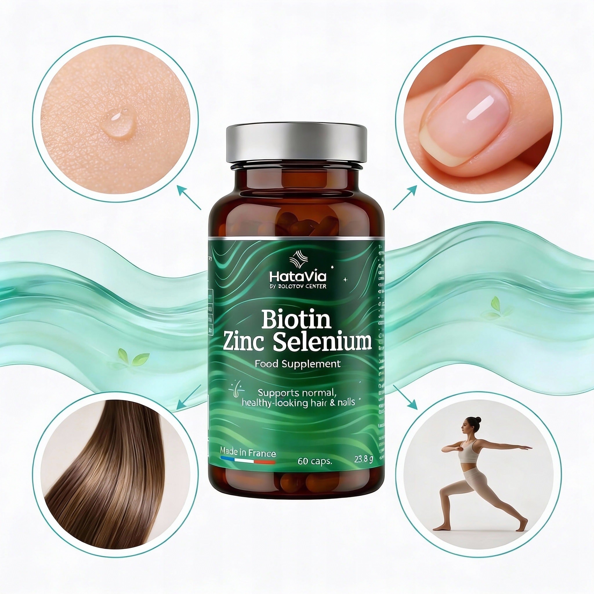 Biotin Zinc Selenium 60 caps. hair skin nails biotin selenium zinc Brand no brand