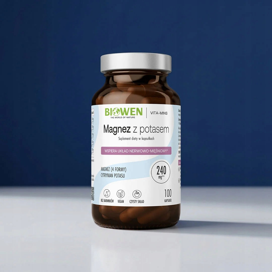 Biowen MAGNESIUM 4X POTASSIUM 100 Capsules 4 Forms of Magnesium Packaging status original