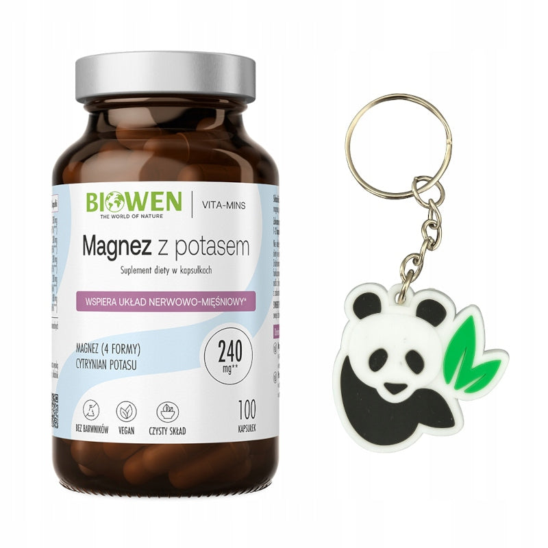 Biowen Magnesium with potassium 4 forms of magnesium Potassium citrate 100 kaps + Keychain