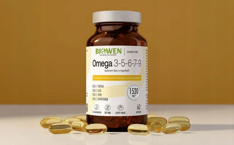 Biowen OMEGA 3-5-6-7-9 60 DHA capsules KRILL OIL, ALGAE, FISH, SEA BUCKTHORN Expiration date not specified