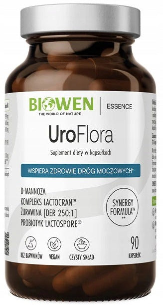 Biowen UROFLORA 90 Capsules Vitamin C M-MANNOSE CRANBERRY