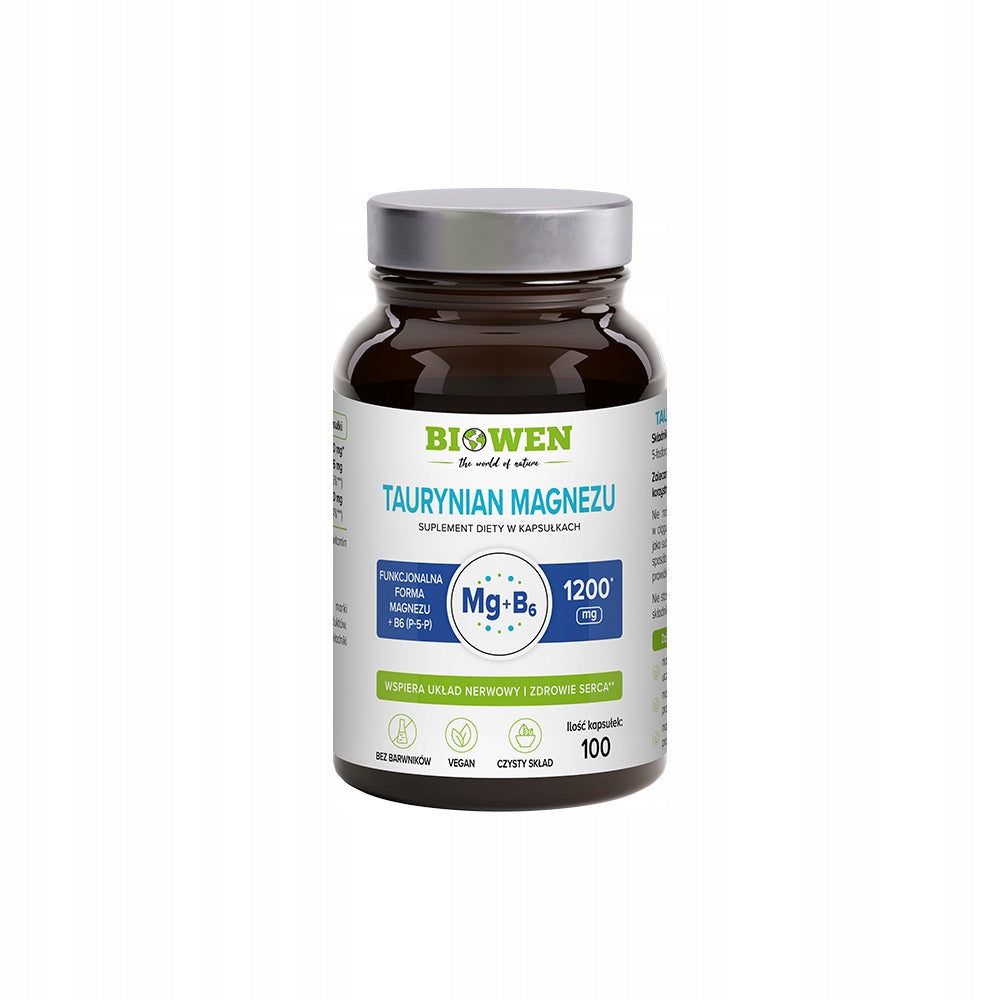 Biowen magnesium taurate 600 mg nervous system 100 capsules