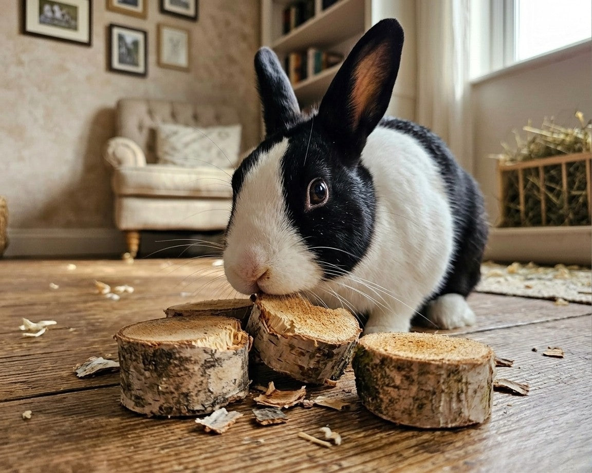 Birch Discs-Natural Rabbit-Tree Toy for Teeth Grinding