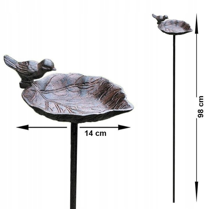 Bird Drinker Cast Iron Leaf 98cm For Punching Drinker Driven into Garden Manufacturer Boltze