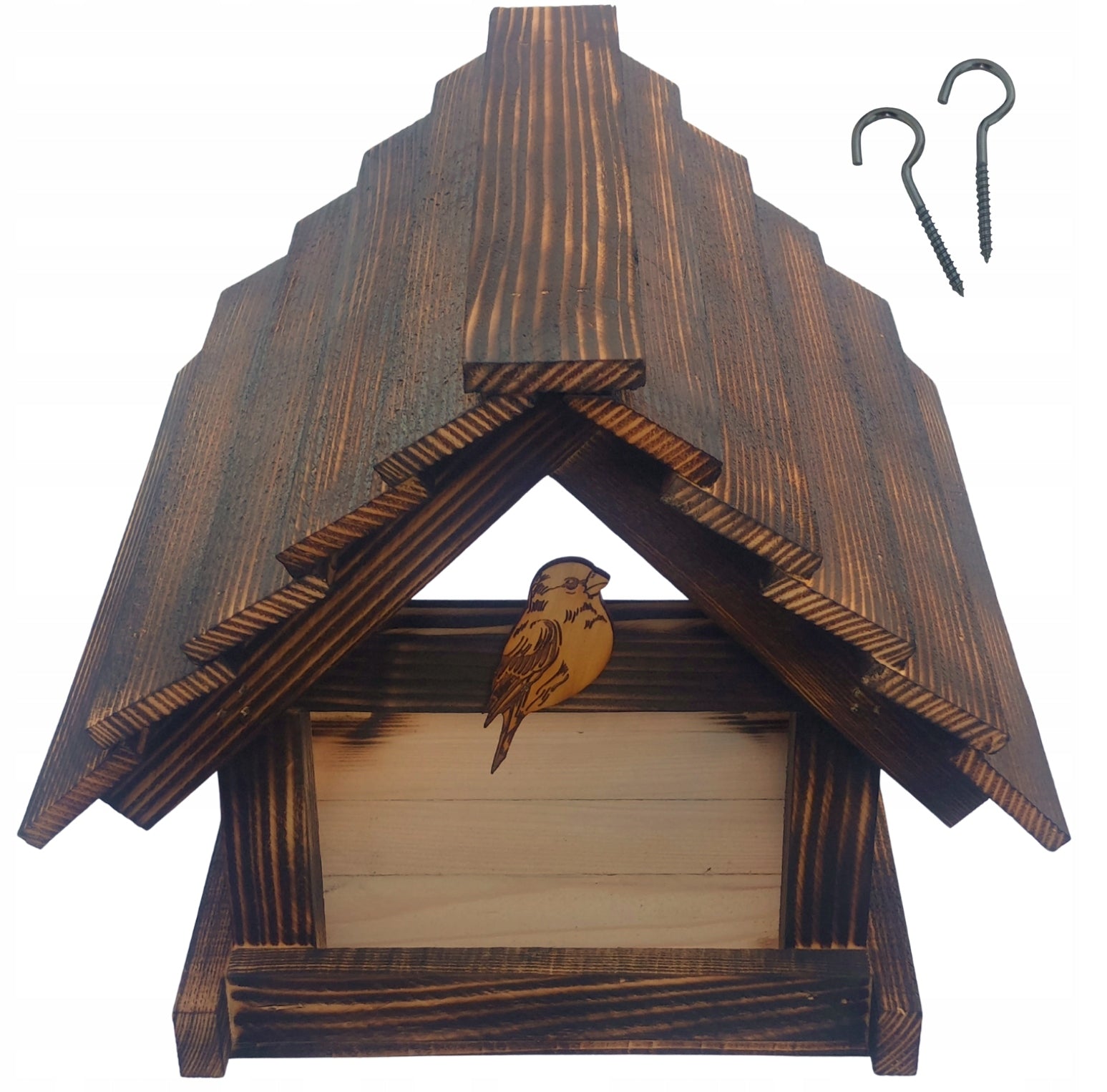 Bird Feeder Large Gift PREMIUM XXL Booth Garden Ornament + HOOKS Product width 35 cm