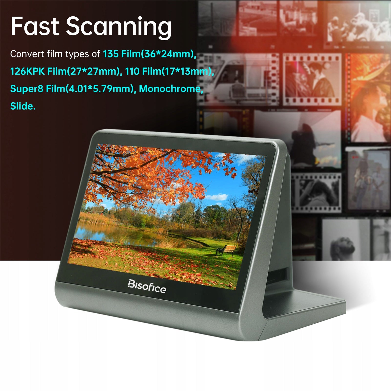 Bisofice Film and Slide Scanner for 135 Film (36*24 mm)/126kpk/110 8V Brand no brand