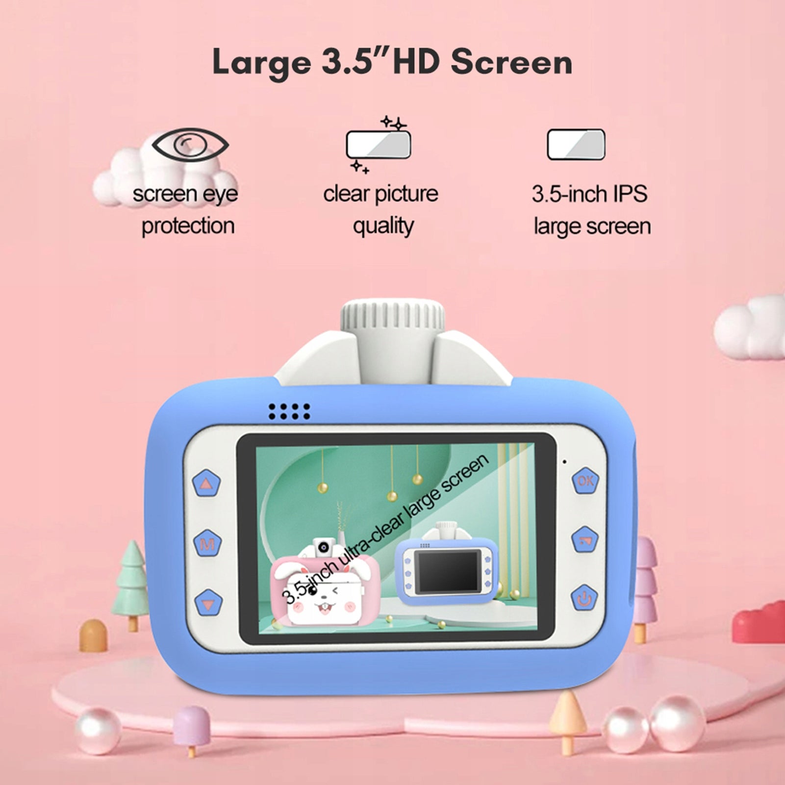 Bisofice Kid Camera Children 1080p Digital Camera Thermal Printing 3,5 NL