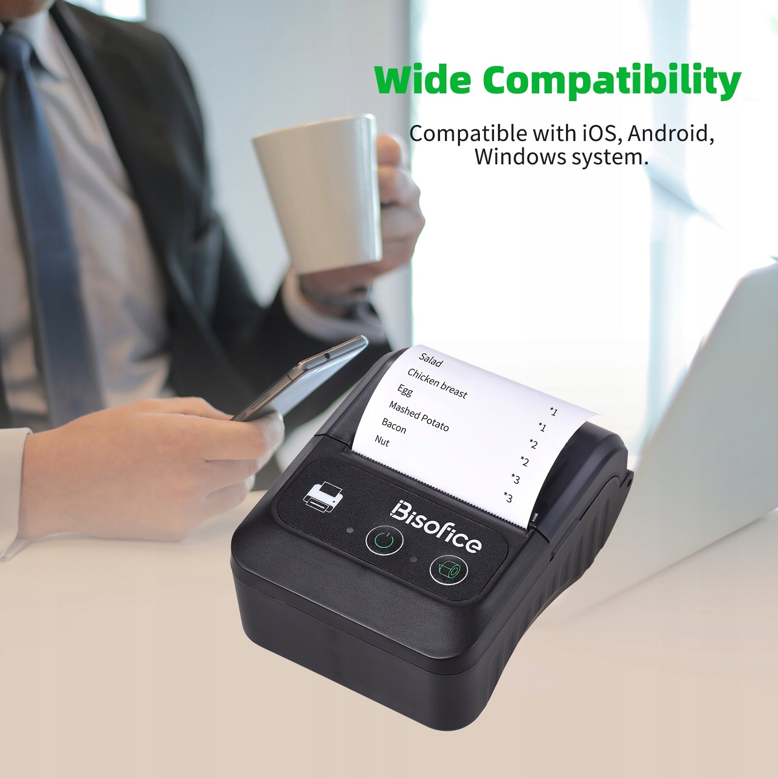 Bisofice Portable Wireless BT 58mm 2 Inch 5P Thermal Reception Printing technology other