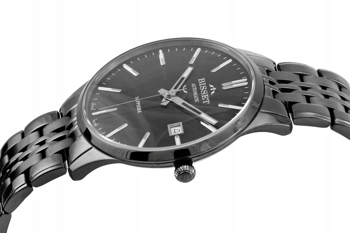 Bisset Men's Mechanical Watch on Bracelet BSMF37 Graphite/Graphite