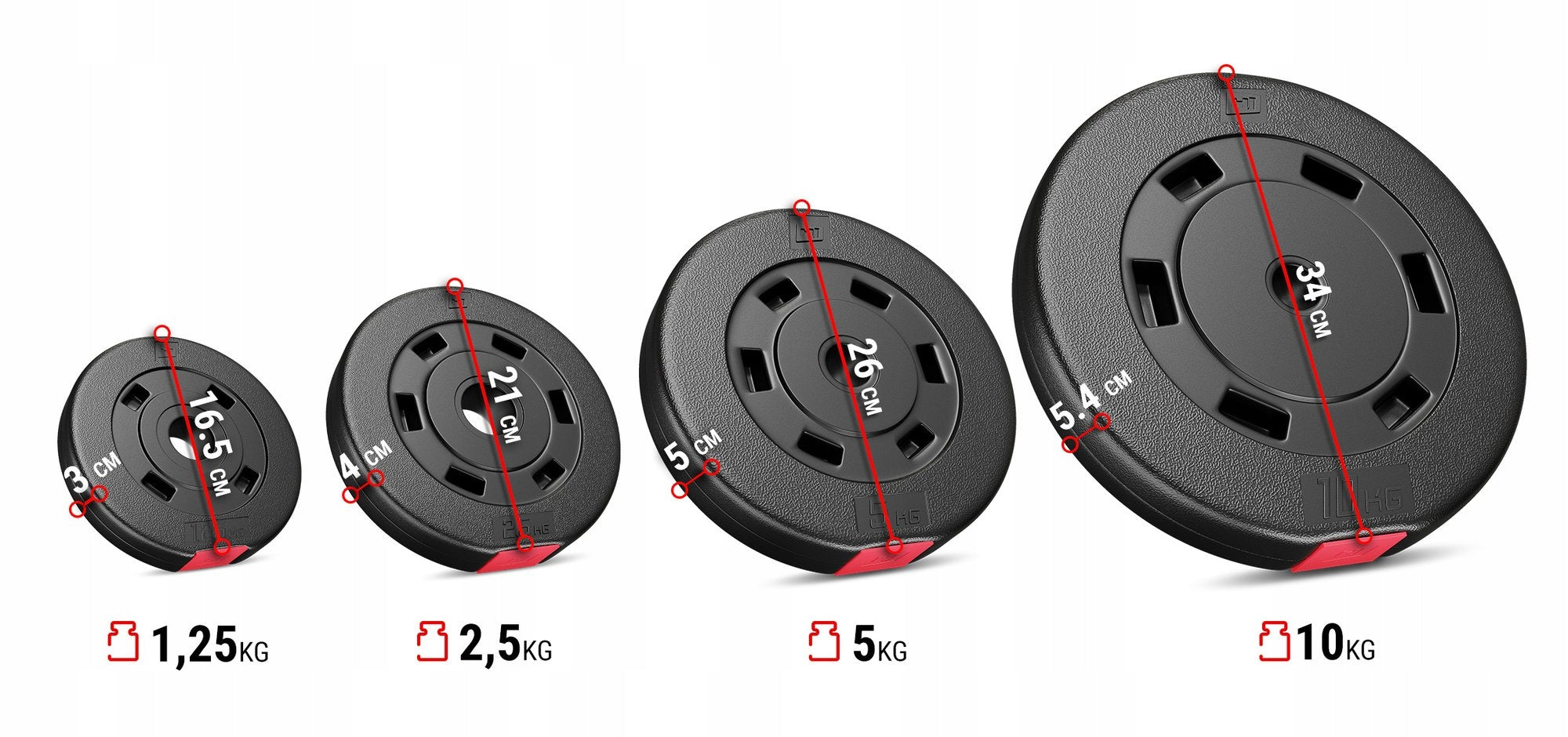 Bituminous Load Composite Plate Set 30kg HopSport for Barbell Kind vinyl