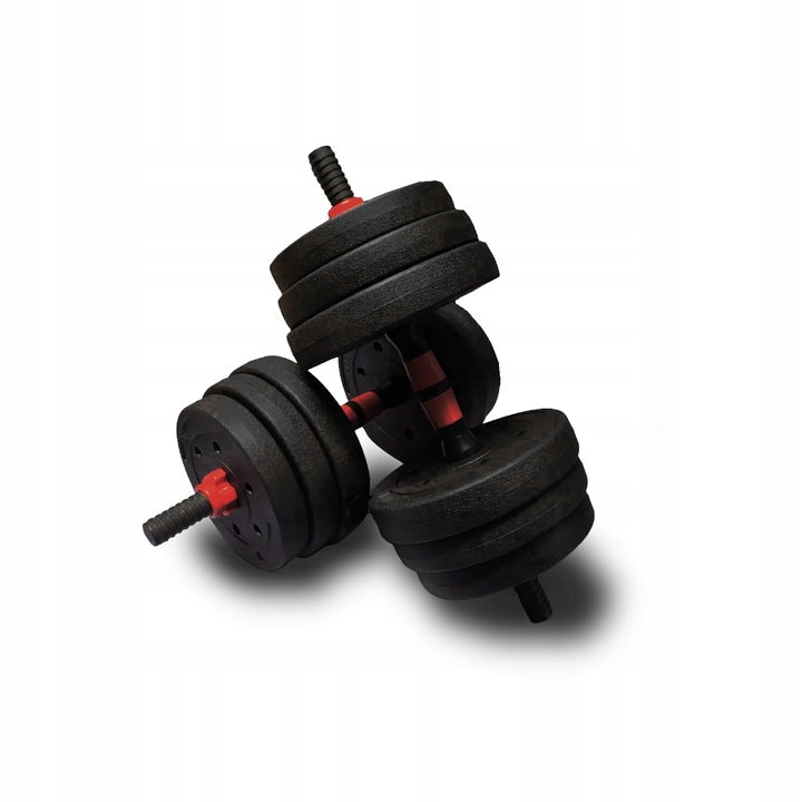 Bituminous adjustable dumbbells with connector 2x10kg dumbbell barbell SET 20kg Brand SportForFun