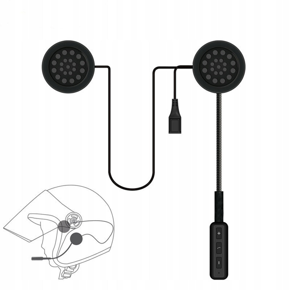 Black Bluetooth Helmet Headset with Noise Reduction and Long Battery