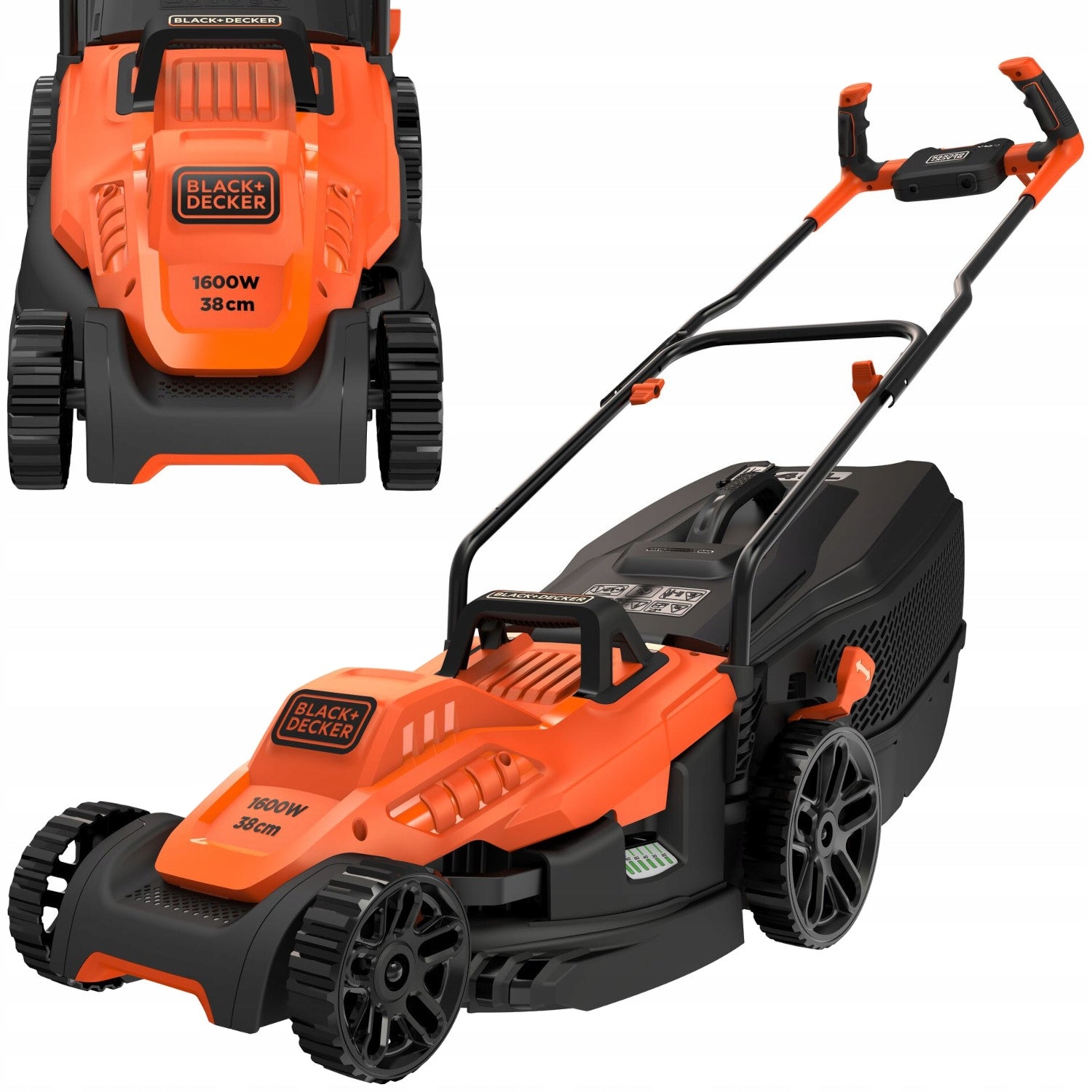Black Decker Network lawn mower 1600W 38cm BEMW471BH with basket