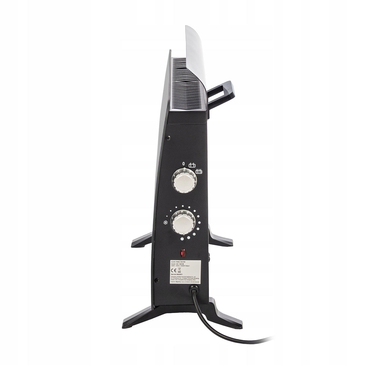 Black Electric HEATER 1500W BLACK CONVECTOR GLASS FREESTANDING Manufacturer code GH-1601M CZARNY