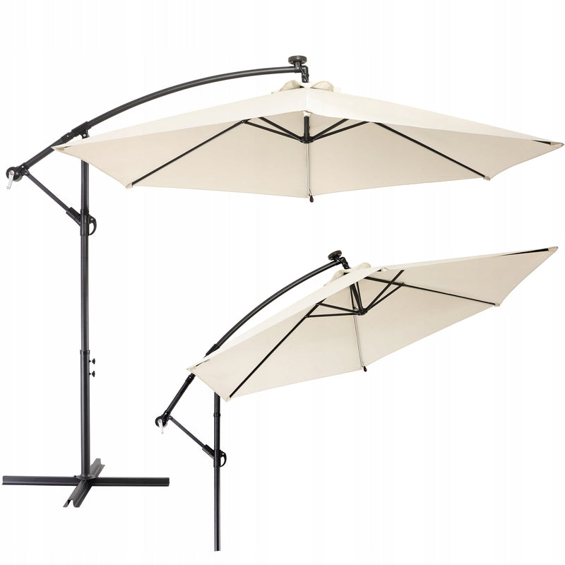 Black Forest Garden Umbrella on Boom 3m Large Beige