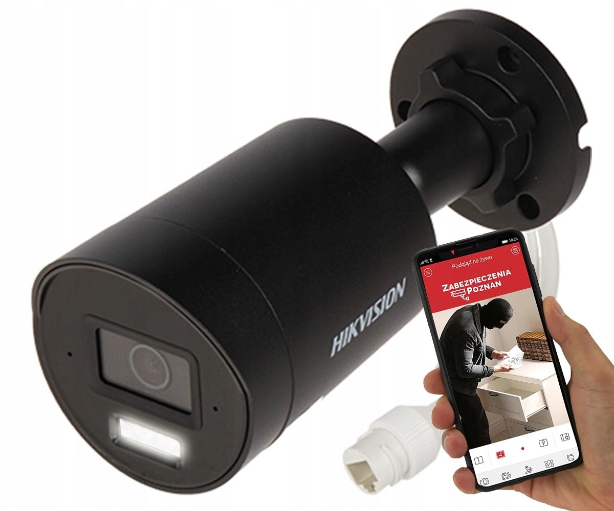 Black IP Camera Hikvision DS-2CD2083G2-LI2U 8Mpx AcuSense PoE Analytics