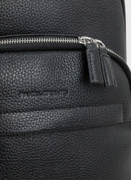 Black Leather Men's Backpack Pako Lorente One Size Brand Pako lorente