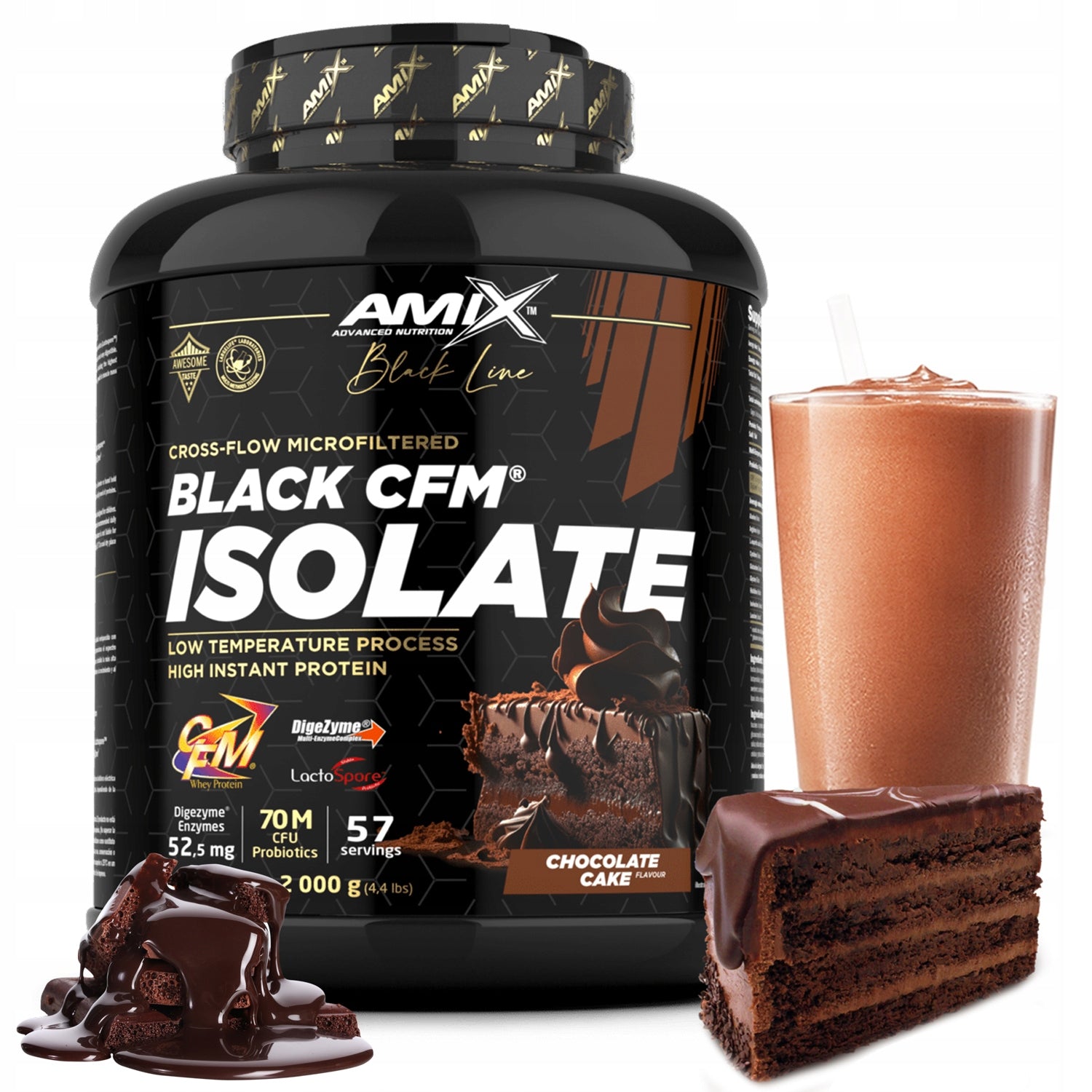Black Line Black CFM Isolate 2000g choco cake Expiration date up to 2 weeks after the purchase date