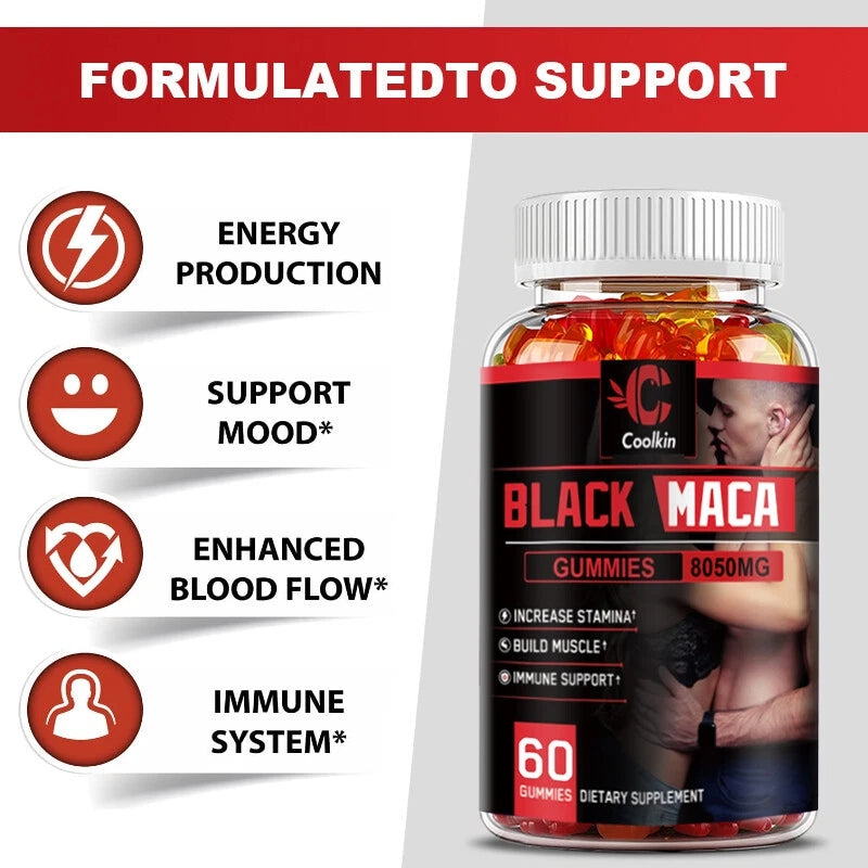 Black Maca 8050 mg - Tribulus - Testosterone booster for men, ener Packaging status original