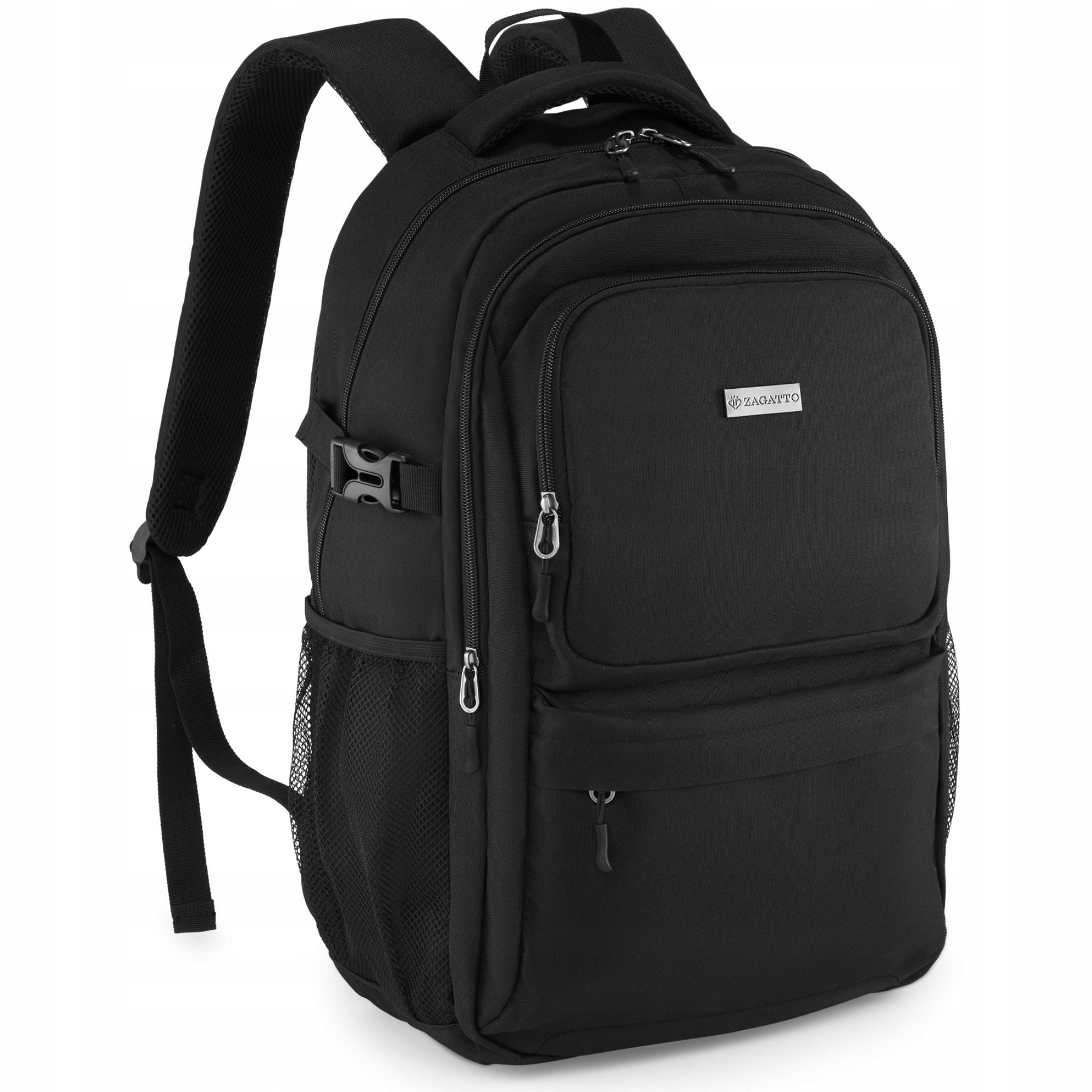 Black Men's Youth School Travel Backpack for Work Large ZAGATTO