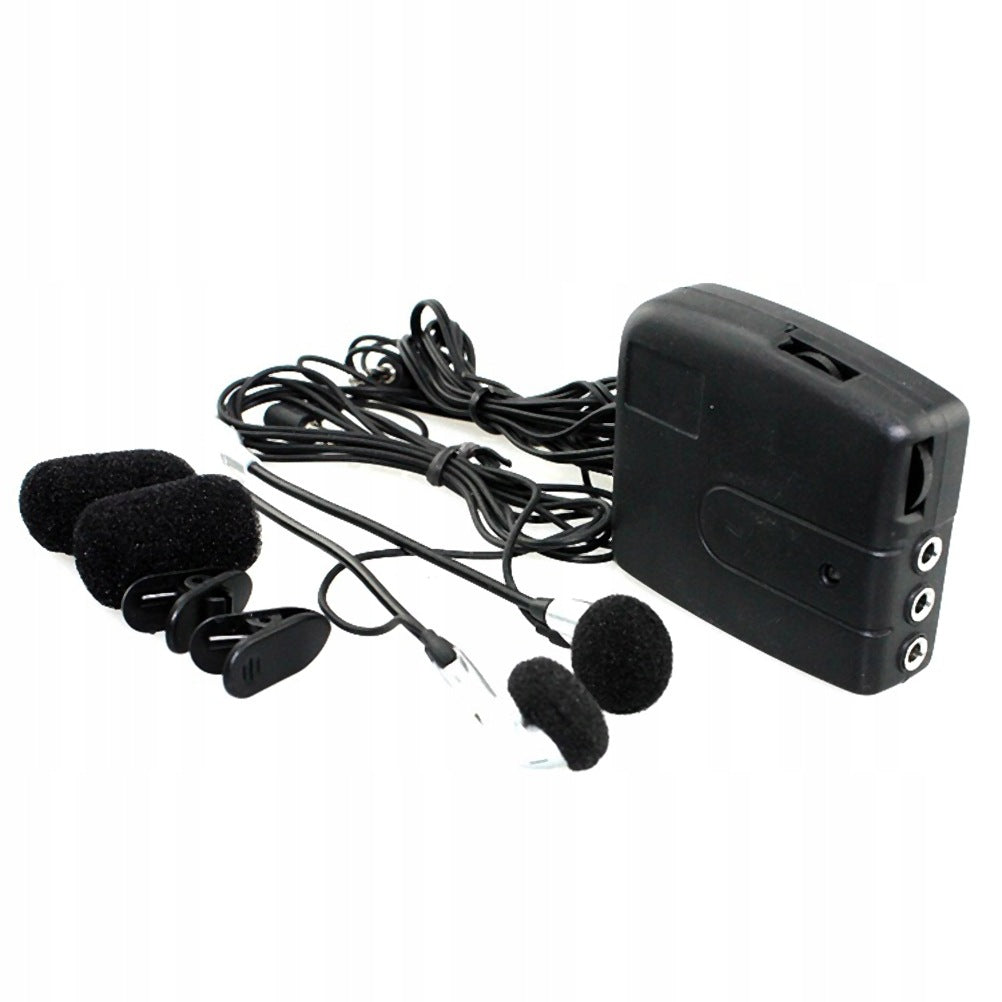 Black Motorcycle Wired Walkie Talkie Helmet Intercom Headset