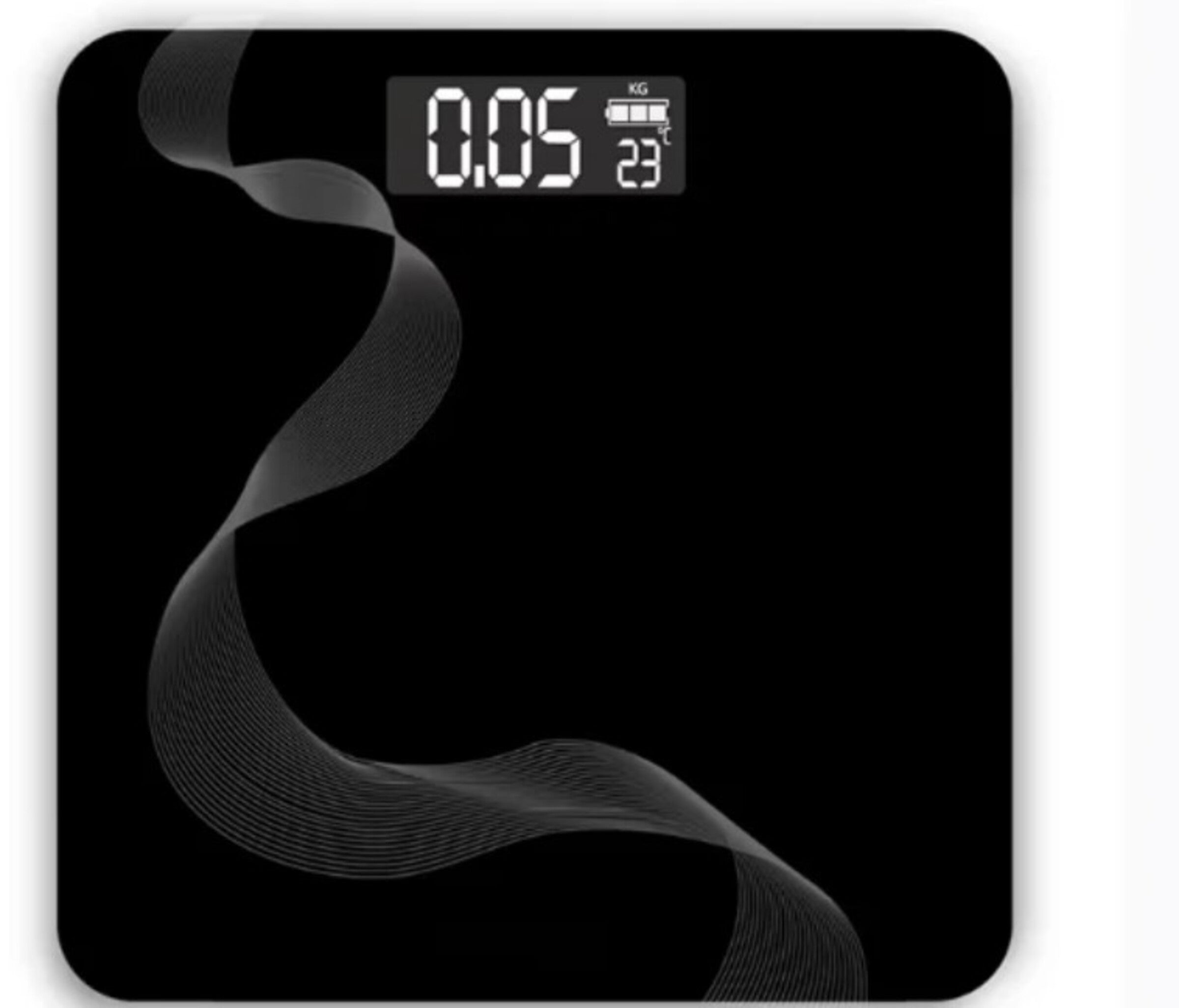 Black Night 180 kg Glass Bathroom Scale Powered by 2xAAA