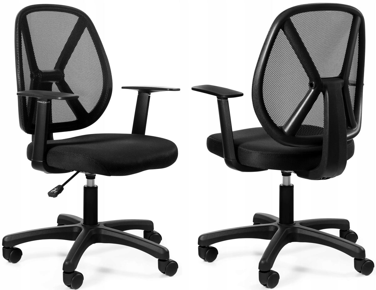 Black Office Chair with Mesh and Fabric Rotary Worker Low 130kg Packaging status original