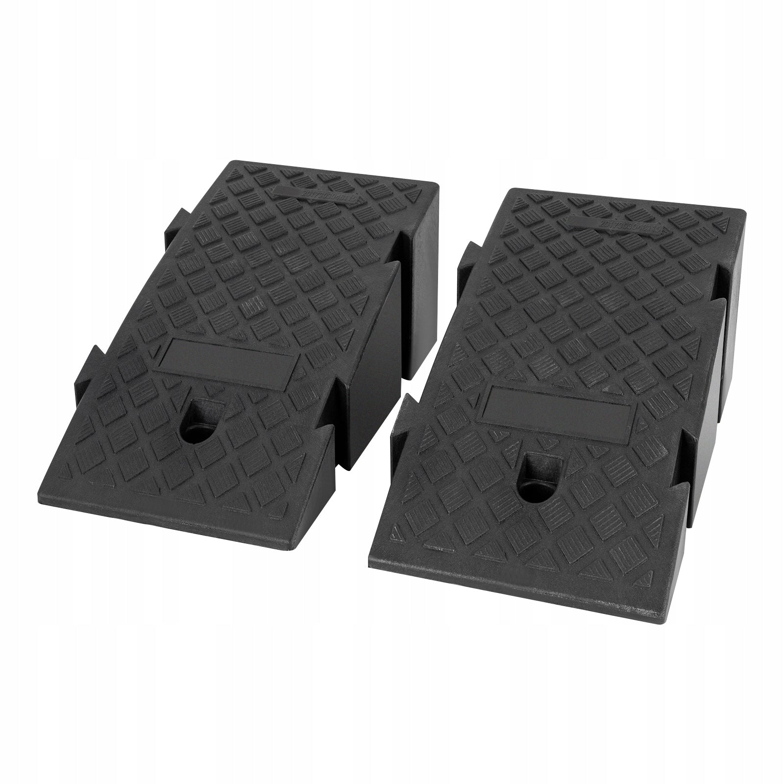 Black Plastic 19cm 2Pcs Load Ramps Non-Slip for Motorcycle Wheelchair