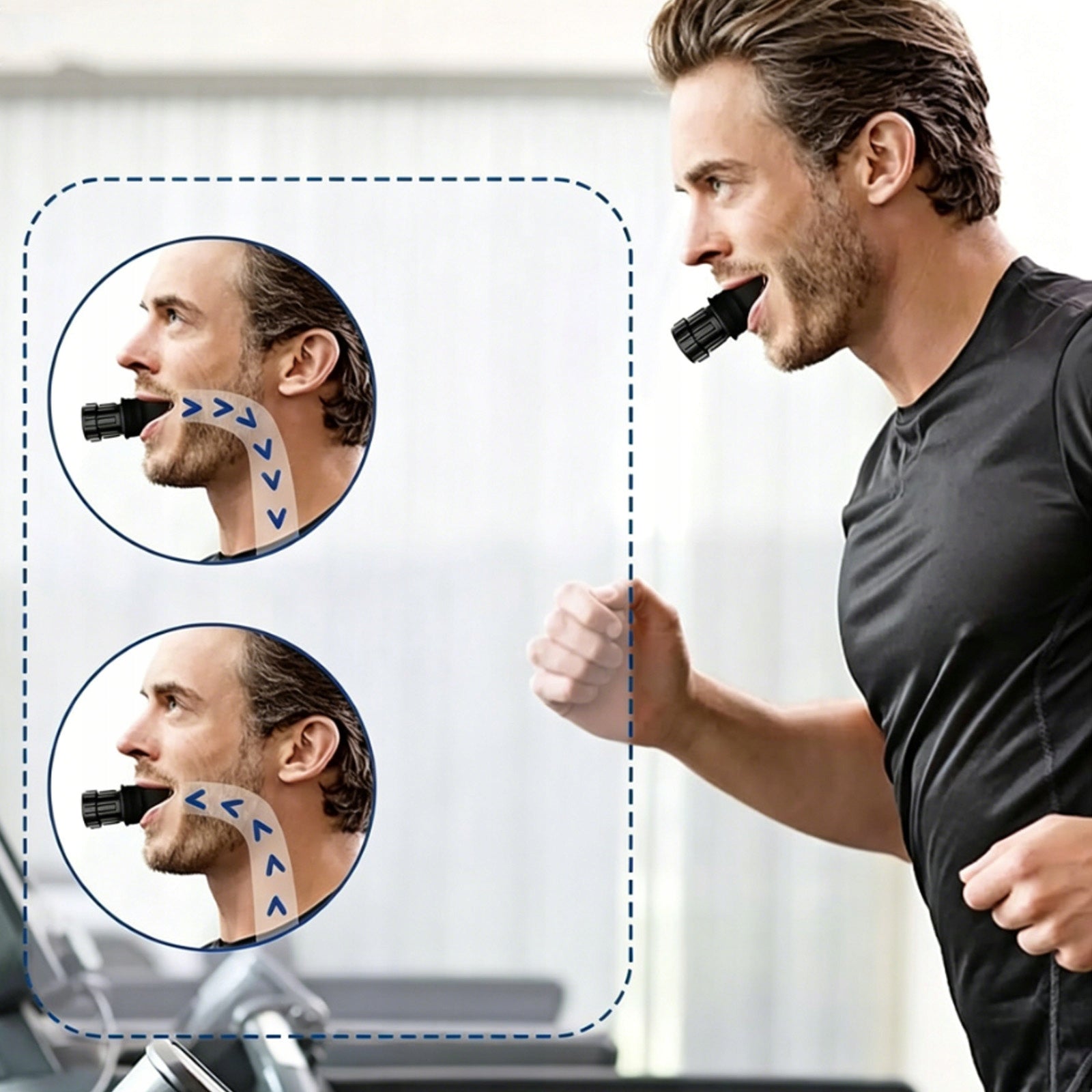 Black Portable Breathing Trainer Lung Exerciser for Running Workout EAN (GTIN) 5907190333152