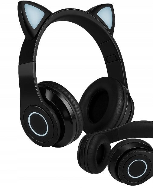 Black Smart Band 6 (SMS, CALLS) + Black Cat Ear Headphones LED Ears Brand Craft & Magic