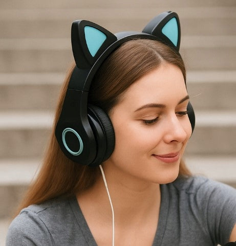 Black Smart Band 6 (SMS, CALLS) + Black Cat Ear Headphones LED Ears EAN (GTIN) 5907344231372