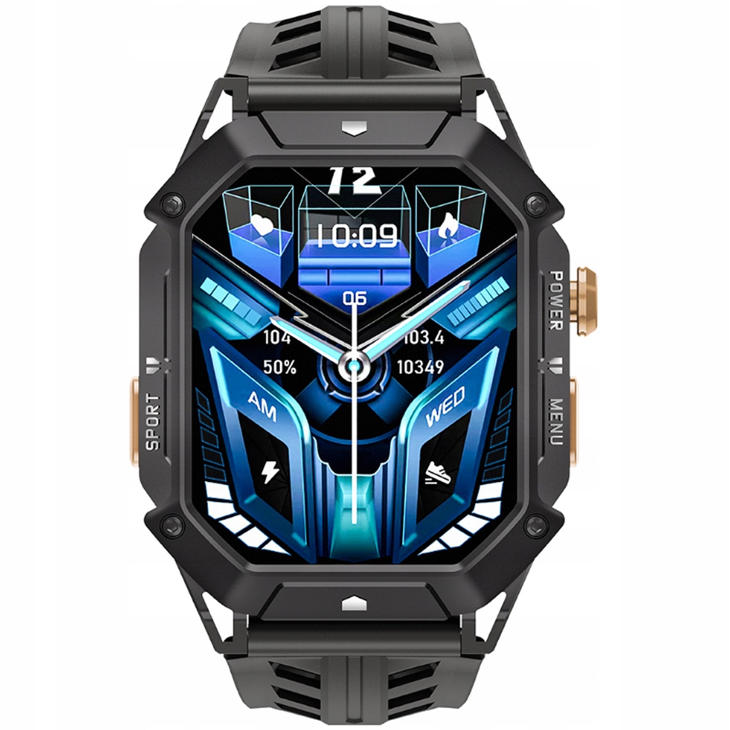 Black Smartwatch men's watch BATTERY 1000 mAh ! up to 30 DAYS!!! 410x502 px Packaging status original