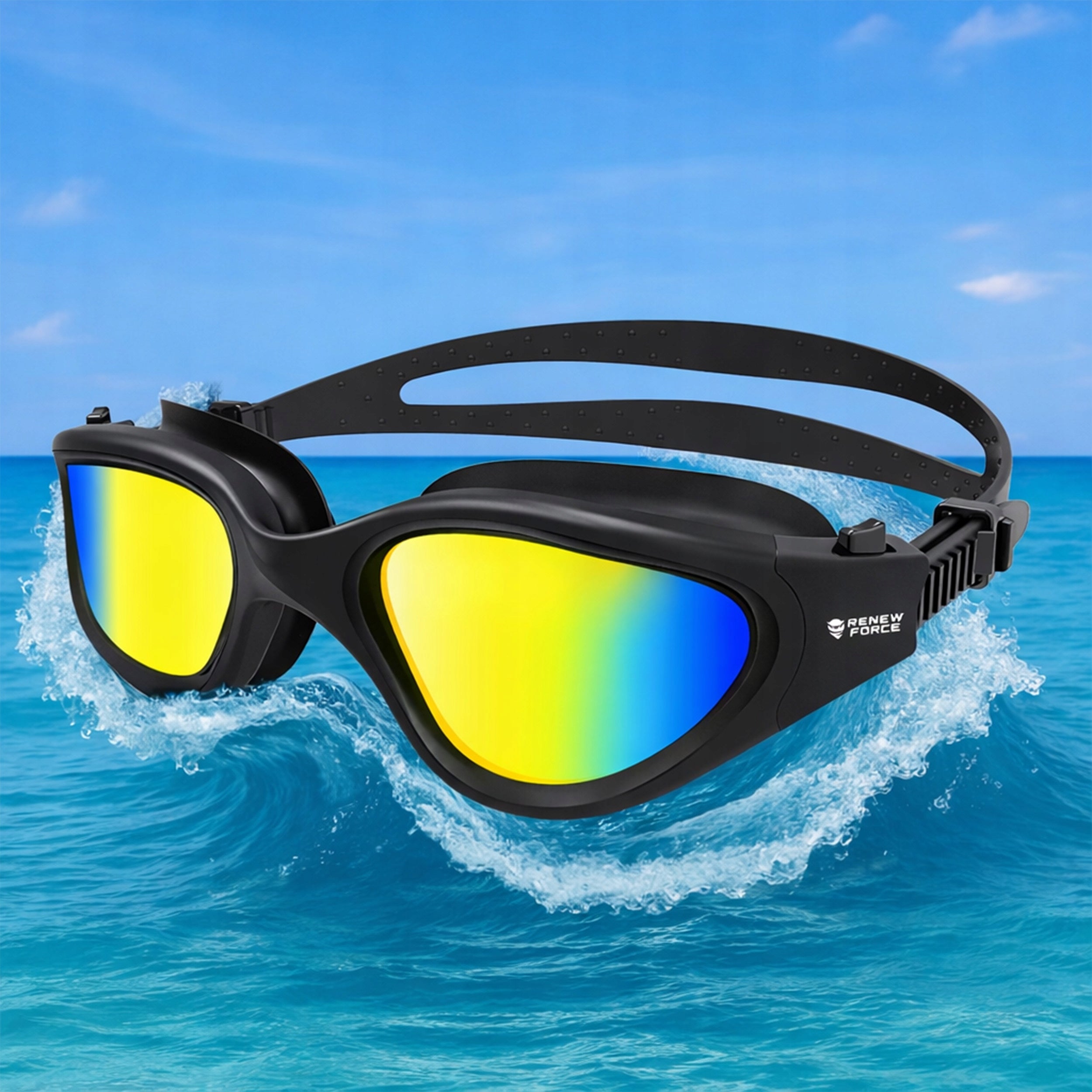 Black Swimming Glasses for Swimming Pool ANTI-FOG Goggles POLARIZATION UV Filter +Etui Packaging status original
