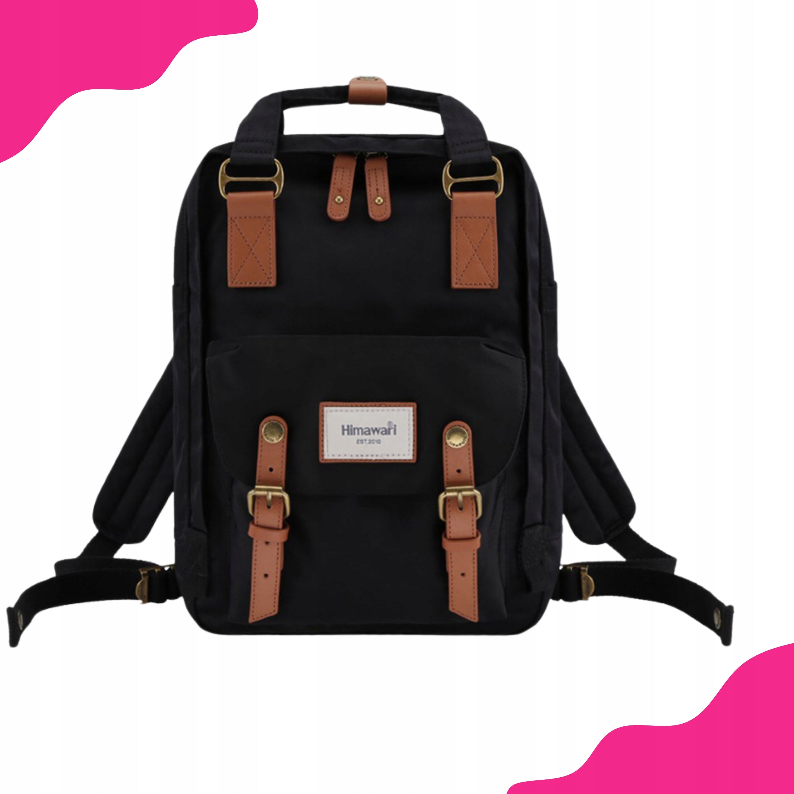 Black Urban Laptop Backpack 7in1 Functional For College Work 17L Brand Himawari